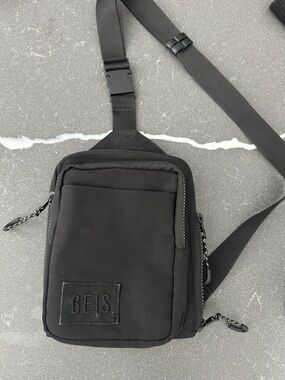 Beis Black Crossbody Sling Bag